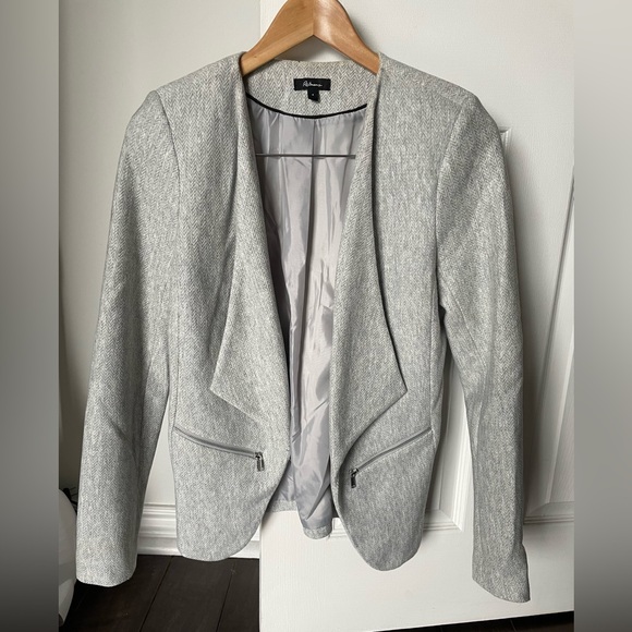 Reitmans size 4 open front gray herringbone blazer - Picture 1 of 7